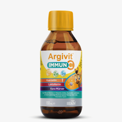 Argivit Immun C Sıvı - Kara Mürver Ekstresi, C Vitamini, Çinko, Kuersetin, Laktoferrin ve Üzüm Çekirdeği Ekstresi İçeren Sıvı Takviye Edici Gıda