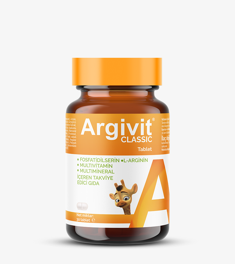 Argivit Classic Tablet - Fosfotidilserin, L-Arjinin, Multivitamin ve Multimineral İçeren Takviye Edici Gıda