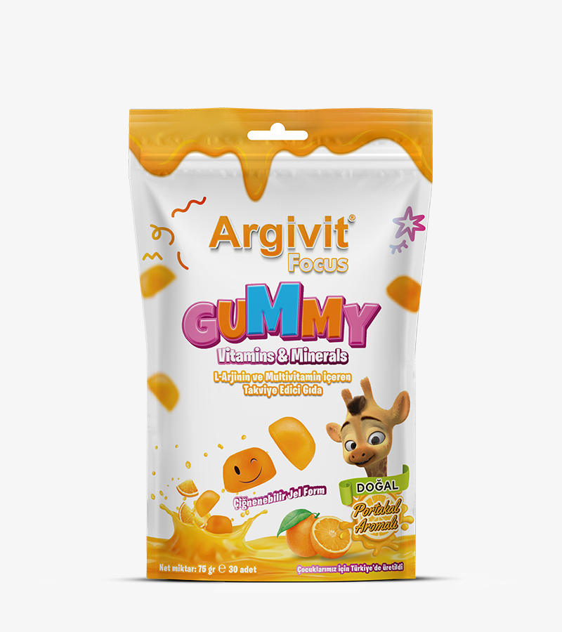 Argivit Focus Gummy - L-Arjinin ve Multivitamin İçeren Takviye Edici Gıda