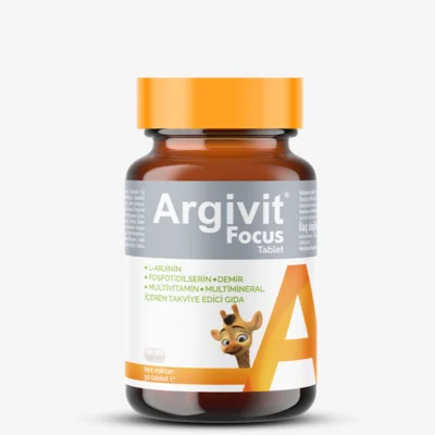 Argivit Focus Tablet - L-Arjinin, Fosfotidilserin, Demir, Multivitamin ve Multimineral İçeren Takviye Edici Gıda