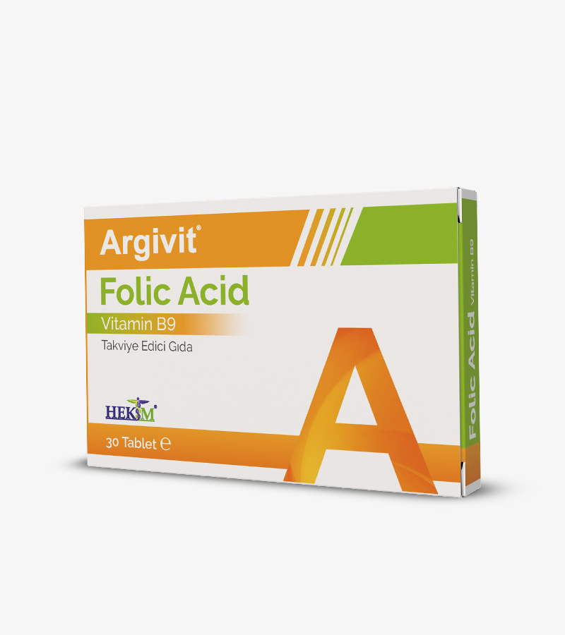 Argivit Folic Acid - Folik Asit (Vitamin B9) İçeren Takviye Edici Gıda