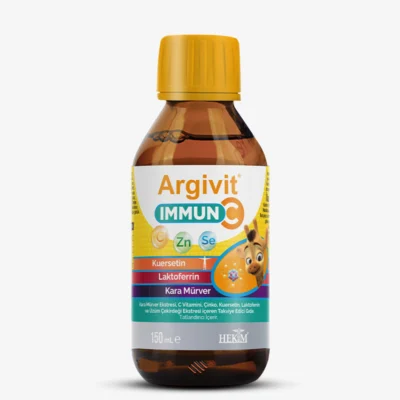 Argivit Immun C Liquid - Liquid Dietary Supplement Containing Black Elderberry Extract, Vitamin C, Zinc, Quercetin, Lactoferrin, and Grape Seed Extract