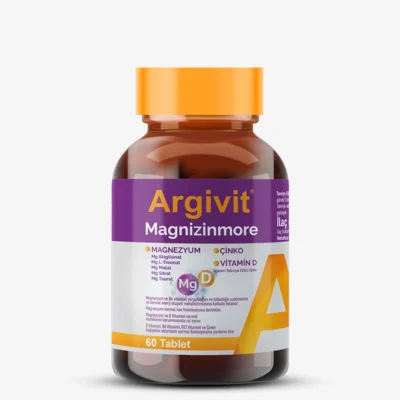 Argivit Magnizinmore - Magnezyum, Çinko ve D Vitamini İçeren Takviye Edici Gıda