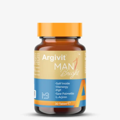 Argivit Man Bright - Safr’inside, Xtenergy, P5P, Saw Palmetto, L-Arjinin İçeren Tablet Formunda Takviye Edici Gıda